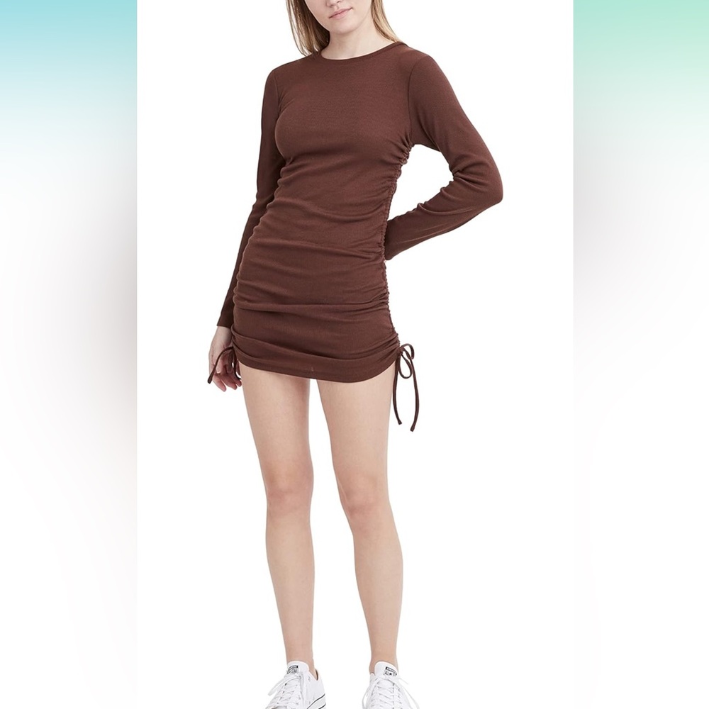 BCBGeneration Women’s Ruched Mini Dress with Long Sleeves, size S